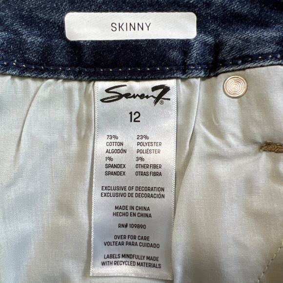 Seven7 Jeans Women's 12 Blue St James Soft Stretch Denim High Rise Skinny NEW - Picture 8 of 13